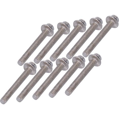 Vis à tête hexagonale à embase inox 304, lot de 10, boulonnerie M5, longueurs 10/12/16/20/25/30/35/40mm, M5x40 (1/5)