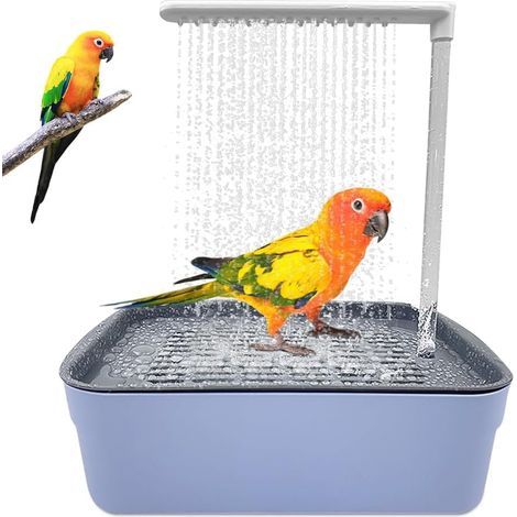 Vogeldusche, automatische Badewanne, Wasserzirkulation, ABS-Kunststoff, für Papageien und Wellensittiche, für den Innen- und Außenbereich (1/5)