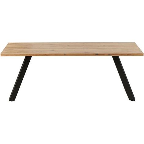 Table industrielle bois massif 200cm KENT Casita huilée blanchie - 200x90x75 cm - Kayu Meuble (1/4)