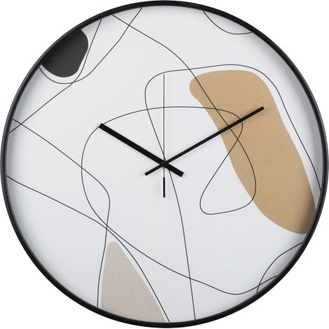 Schwarze Metall-Wanduhr 60x4,5x60 cm (1/5)