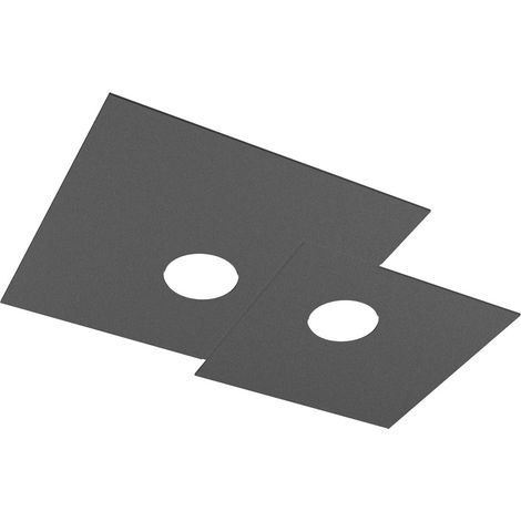 Toplight Plafoniera da soffitto quadrata 2 luci Plate con attacco GX53, struttura colore antracite, design moderno 50x35x3cm (1/3)