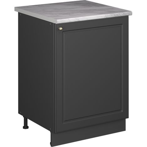 Mobiletto base cucina Fame-Line, Oro-antracite rustico/Antracite, 60 cm 1 anta con piano di lavoro, Vicco (1/5)