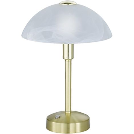 Lámpara de Sobremesa Moderna Seta Led Touch Dimmer Mujer Latón y Cristal Alabastro Trio Iluminación (1/2)