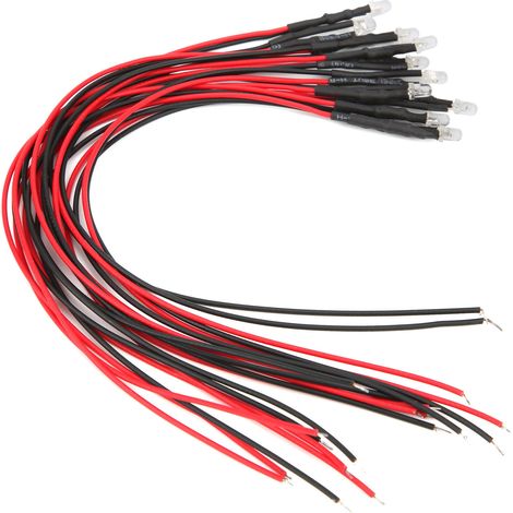 50 pièces diodes électroluminescentes LED pré-câblées tête ronde clignotante simple orange 12V (1/5)
