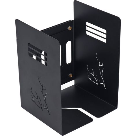 Lot de 4 supports de livres extensibles au design créatif, organisateur de livres, étagère de bureau, serre-livres pour étudiants, dossier de livre en métal, marron foncé (1/5)