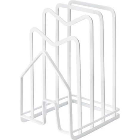 Support Pour Planches À Découper - Rangement Cuisine Vertical - Pour Planche Bois Plastique - Blanc - 1 Pièce (1/5)