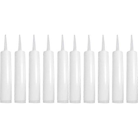 10 tubes de calfeutrage vides, réutilisables et remplissables, pour jointoiement époxy, carrelage, réparation de fissures et fuites, édition 0428 (1/5)