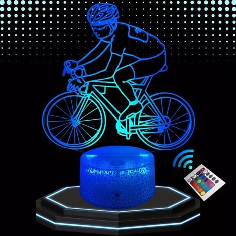 Lampe décorative LED - Cyclisme - 3D - Multicolore - Tactile - Télécommande incluse (1/5)