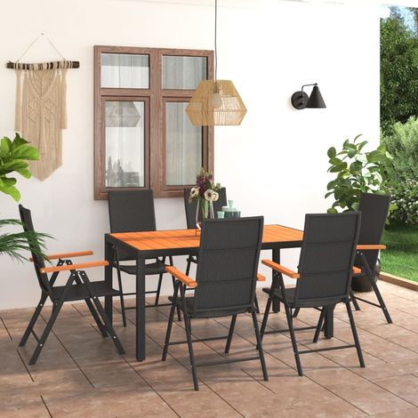 7-tlg. Garten-Essgruppe Schwarz und Braun (1/5)