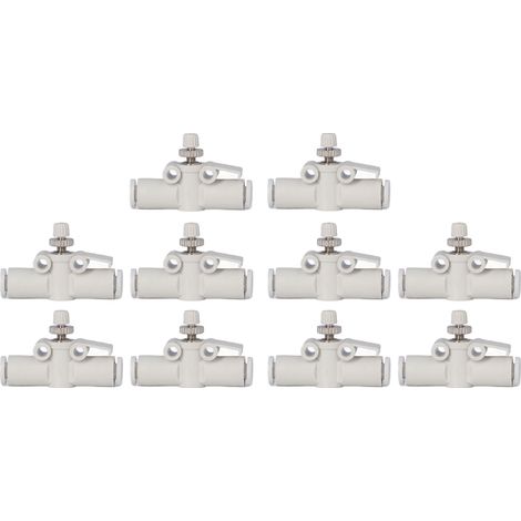 10 Raccords Pneumatiques PVC Droits Push-to-Connect pour Tuyau, Vanne de Régulation de Débit d'Air (1/5)
