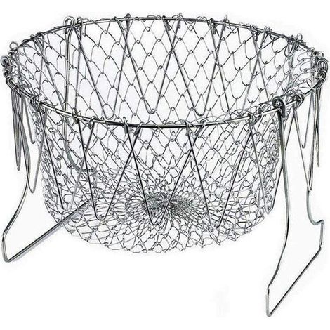 Panier À Friture - Acier Inoxydable 304 - Pliable Avec Filtre Intégré - Pour Friture Et Égouttage D'Aliments - 1 Pièce (1/5)