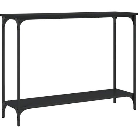 Table console，Table d'appoint，Bout de canapé，Meuble d'entrée noir 101x30,5x75 cm bois d'ingénierie