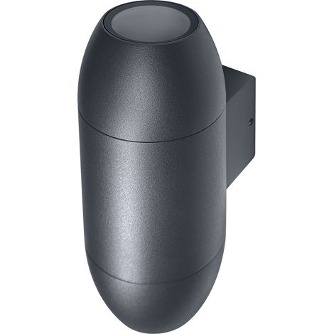 Applique murale à LED pour 2x lampes GU10, luminaire pour extérieur à optique canon, pour éclairage indirect à 2 faces, en aluminium gris foncé, Wall UpDown (1/5)