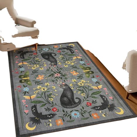 Alfombra de pasillo antideslizante y resistente a las manchas, color gris, 160 x 230 cm. (1/2)