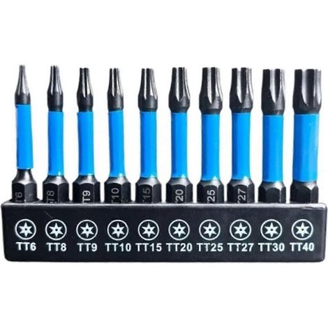 Jeu d'embouts de vissage à percussion Star 21/10, tige hexagonale acier S2, porte-embouts magnétique pour outils électriques, douilles 10-50 mm (1/5)