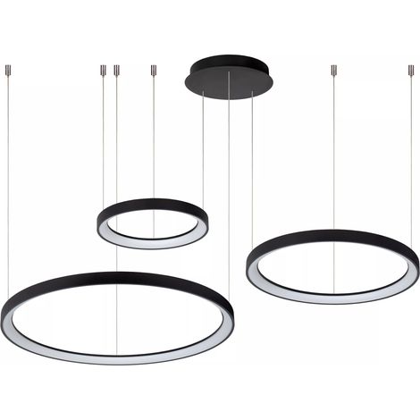 Lampada a sospensione Vidal 3 anelli nera LED 120W Lucide (1/4)