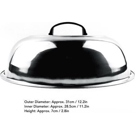 Ortviai Couvercle de Casserole en Acier Inoxydable 32 cm – Haut Bombé et Multifonctionnel pour Friture, Cuisson à la Vapeur et Bouillon (1/4)