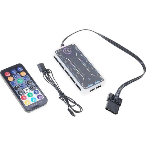 Coolmoon RGB-Fernbedienung für 12V 5A DC-Lüftersteuerung mit LED-Farben, intelligent, 60W, 6-Pin-Lüfteranschluss, mehrfarbige Beleuchtung (1/5)