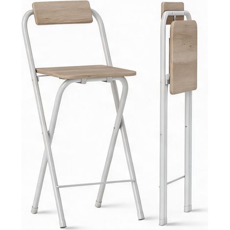 Tabouret de bar madera Natural en mDF Acero 45 x 37 x 87 cm (1/5)