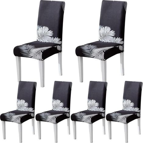 Stuhlhussen 6er Set Jacquard für Esszimmerstühle, Schwingstühle, Universalbezug (1/5)