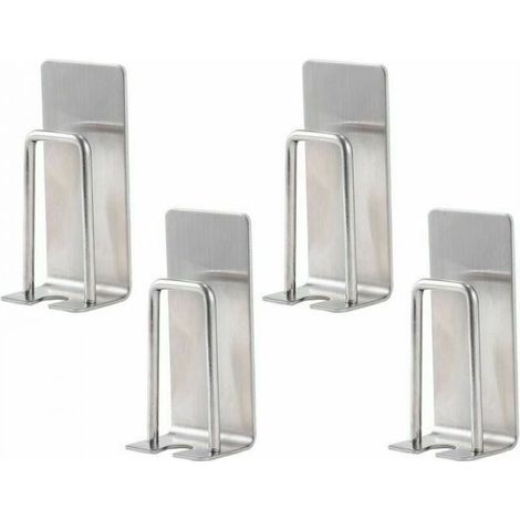 4 Pack Stainless Steel Toothbrush Holder Wall Mounted Cup Mug Toothbrush Holder Waterproof Self Adhesive No Drilling Bathroom Organizer (1/4)