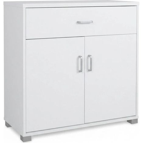 Mobile Multiuso Moderno Ante Cassetto Credenza Madia 80x40x82.5 cm bianco