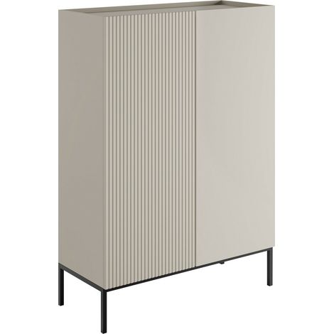 Estantería Lunole 100, Cachemira, Con puertas, Cerrable, Aglomerado laminado, MDF, Número de puertas: 0, Número de cajones: 0, 140x100x42cm (1/5)