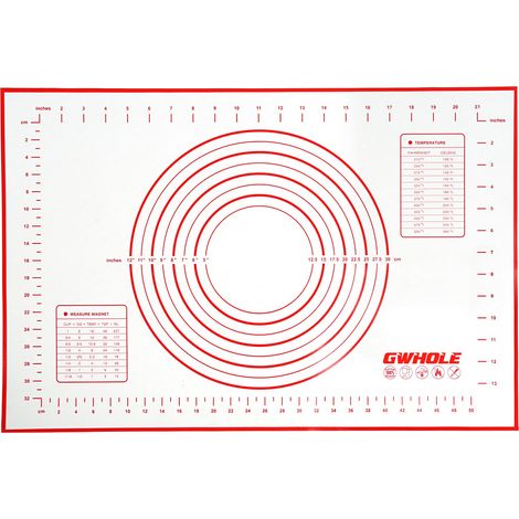 Tapis de Cuisson en Silicone Anti-adhésif Tapis de Pâte avec Mesures - 60 x 40 cm (1/4)