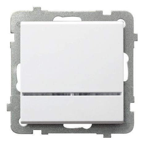 Interruptor unipolar Sonata con iluminación azul, blanco mate ŁP-1RS/m/75