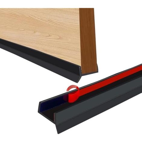 Joint Pour Plinthe de Cuisine 2,5 M Plinthe Souple Autoadhésive pour Épaisseur de Bois de 15 mm 16 mm 17 mm Protection Plinthe (Noir, 2.5) (1/4)