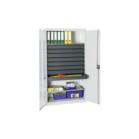 Stumpf armadio attrezzi e materiali Serie 3000 grigio chiaro + 8 cassetti 100 mm + 2 ripiani estraibili continui - 3008107