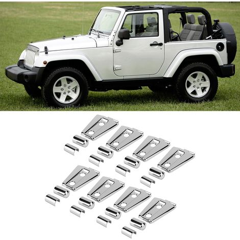 24-teiliges Set Türscharnierabdeckungen Silber Passend für Jeep Wrangler JK 2007-2017 (4 Türen) (1/5)
