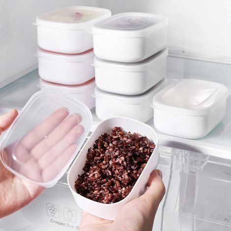 Ensemble de 6 boîtes de congélation en plastique, petites, avec couvercles, sans BPA, idéales pour conserver les aliments. (1/5)