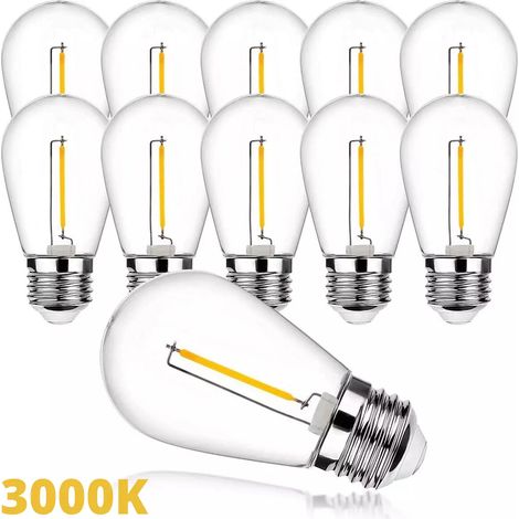 Lampadine LED E27 Luce Calda/Naturale/Fredda 1W=11W Filamento Vintage SET DA 10 3000K