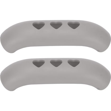 2 pièces Manchons de Poignée de Casserole en Silicone Résistant à la Chaleur, Couverture Isolante Anti-Brûlure Grise (1/5)