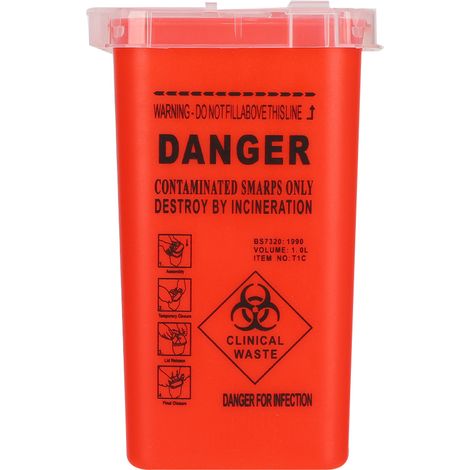 Boîte de Récupération Rouge pour Aiguilles de Tatouage Jetables (1/5)