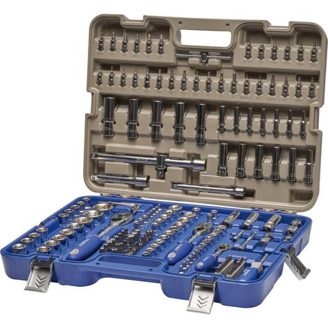 Coffret d'outils de 172 pièces avec douilles de 1/2", 1/4" et 3/8" Kit d'outils complet avec cliquets, embouts, embouts Torx e (1/5)