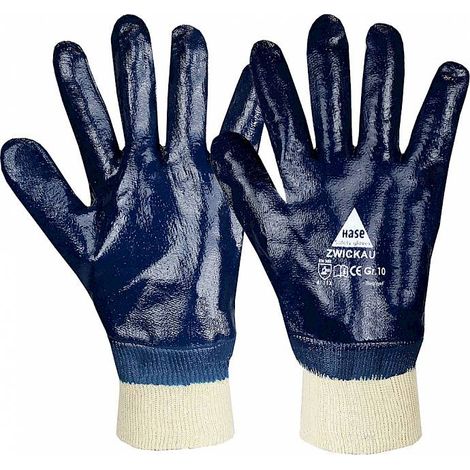 Hase Handschuhe Gelb/Blau Nitril "Zwickau" 12