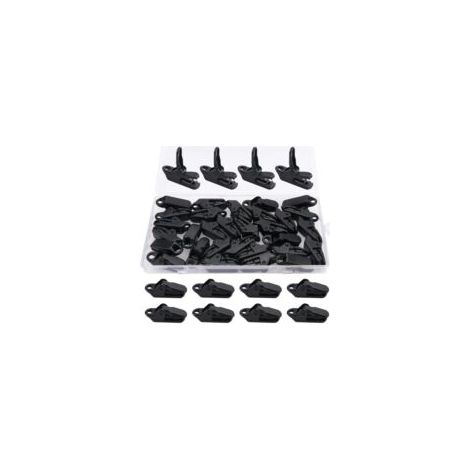 30 pezzi di clip per teloni, clip per tende da sole, bottoni a pressione in plastica per tende, clip per tende da campeggio, clip nere per teloni e tende da sole per attività all'aperto - Crezuo