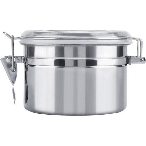 Récipient de stockage hermétique sous vide pour café, thé, sucre - pot en acier inoxydable pour haricots et aliments, conservation optimale des arômes (1/5)