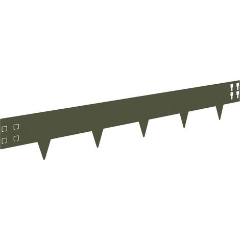 Bordure de Pelouse 20 pcs 100 x 15 cm Acier Vert olive vidaXL (1/5)