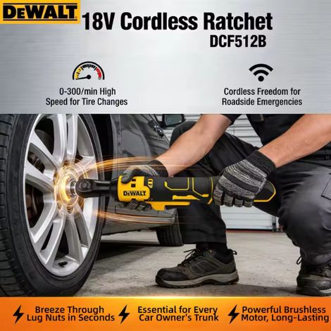 DEWALT DCF512 Cliquet 18V XR sans fil Brushless 1/2 pouce, 95Nm, kit batterie+chargeur, entrepreneur montage structure métallique clôture portail (1/5)