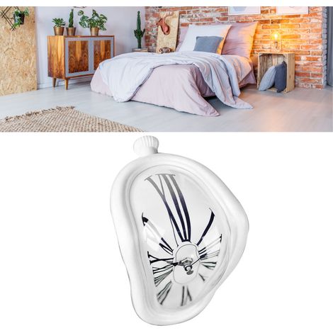 Reloj de mesa/escritorio decorativo de estilo retro, galvanizado, blanco. (1/5)
