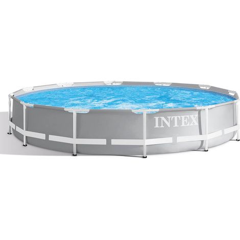 Intex – Piscine tubulaire Prism ronde 366 cm – Hauteur 76 cm – Capacité 6 503 litres – Liner triple épaisseur en PVC – Filtration à cartouche