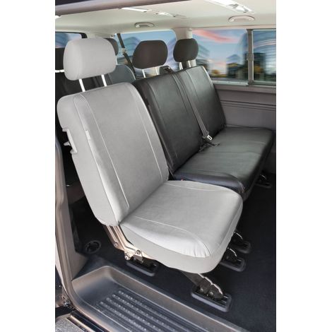 Passform Sitzbezug aus Kunstleder kompatibel mit VW T6, Doppelbank hinten (1/5)