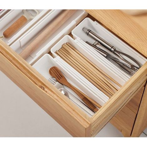 Organisateur De Tiroir - Extensible 25 À 41 5 Cm - Pour Cuisine Bureau Placard - Lot De 2 (1/5)