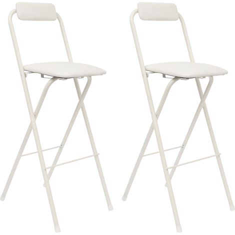Juego de 2 taburetes de Bar Plegables con Respaldo, 75 cm de Altura, Trona Plegable, Soporte de pie, Taburete para Bar y mostrador, Capacidad de Carga 125 kg (1/5)