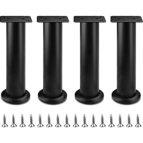 Set of 4 Adjustable Furniture Legs with Screws, 18cm to 30cm, Heavy Duty Metal Replacement Legs for Table Couch Chair Dresser Office Cupboard (1/5)