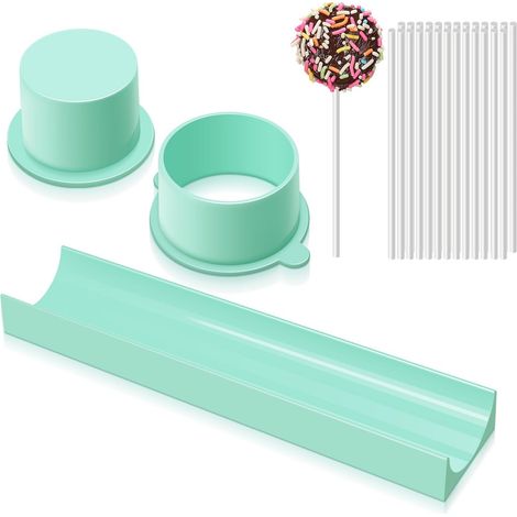 Rundes Kuchenform-Set, bestehend aus einem 23 cm Backblech und Stäben, ABS-Kuchenform, Ausstecher und Stopfer für runde Kuchenformen, Gebäckform-Set, geeignet für Partys, Hochzeiten und die Zubereitun