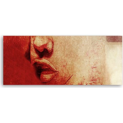 Tableau sur toile Bouche de femme abstrait 90x30 (1/5)